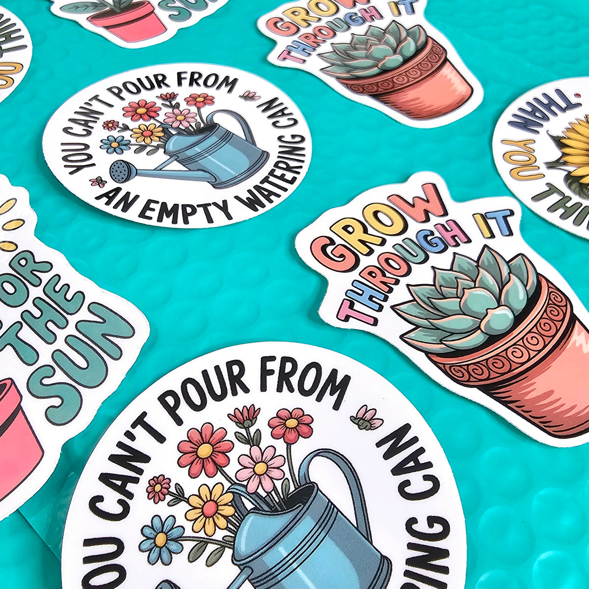 Motivational Plant Sticker Set | Vinyl Sticker Set