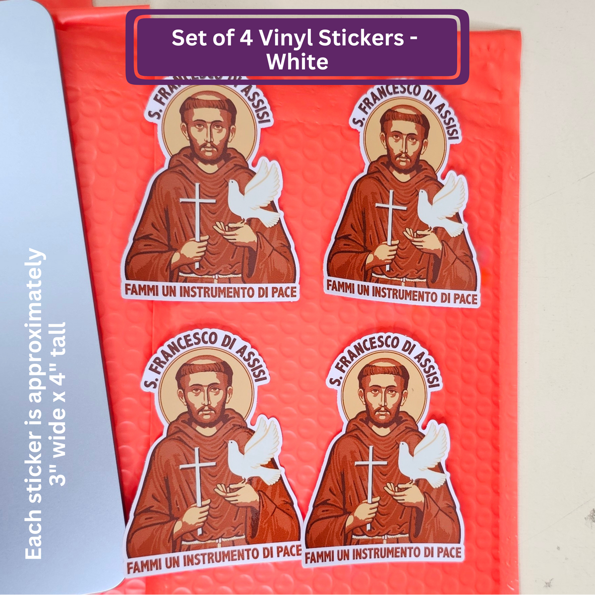 Saint Francis Prayer Catholic Stickers | Saint Sticker Set | Christian Gift
