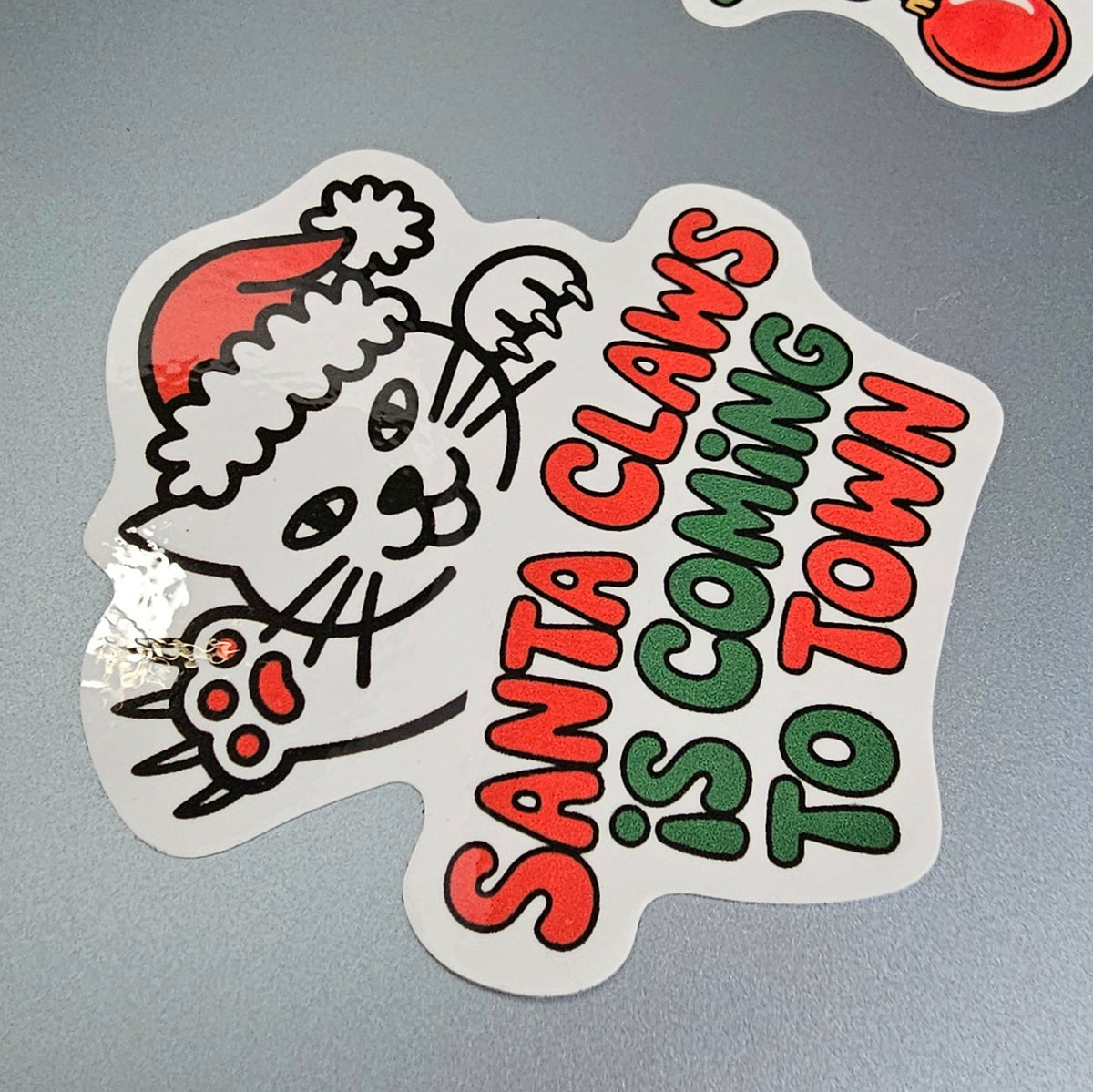 Funny Christmas Cat Stickers |  Cat Lover Sticker Set of 9 | Stocking Stuffer Christmas Decor