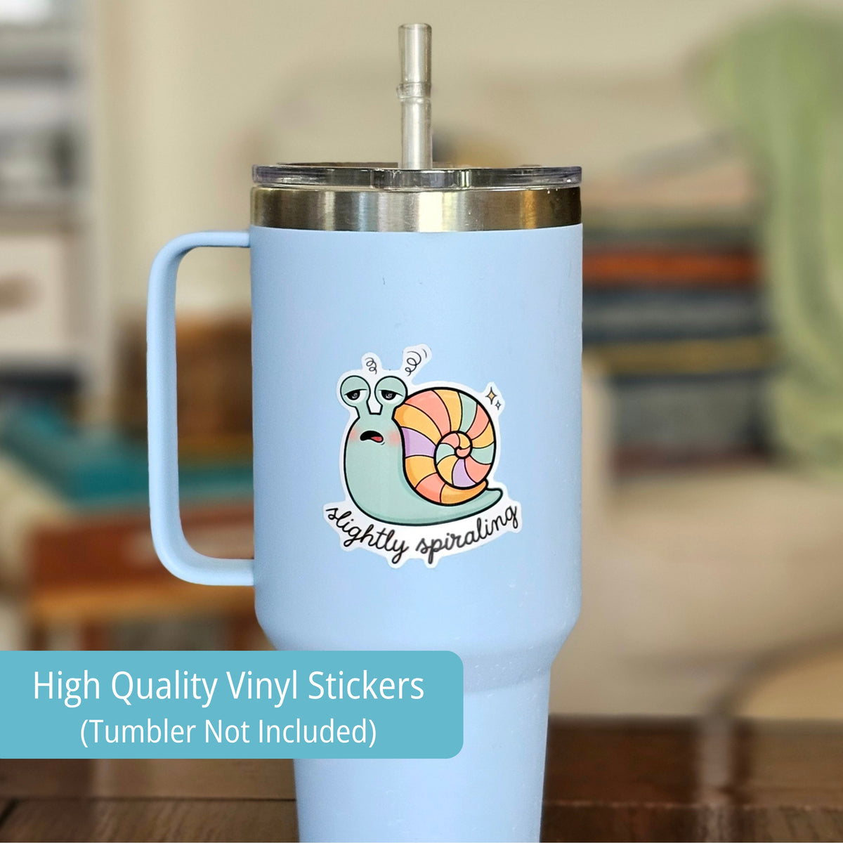 Snarky Snail Sticker Pack | 10 Glossy Stickers | Overthinking Anxiety Stickers |  Mental Health Gift