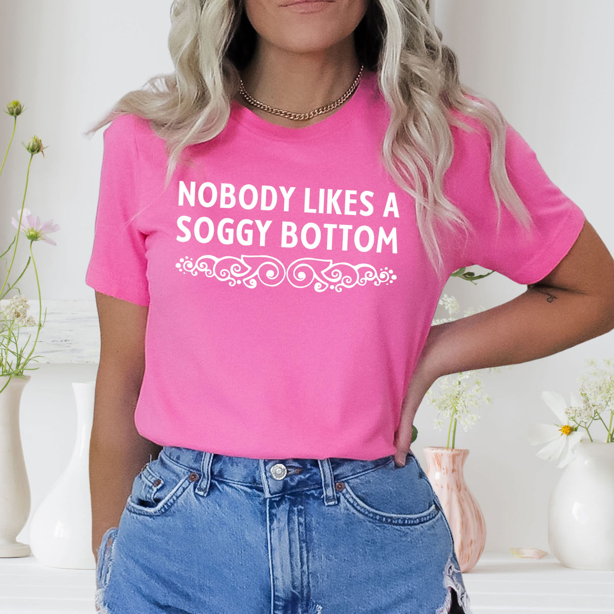 Soggy Bottom British Baking Shirt | Charity Pink Unisex Jersey T-shirt