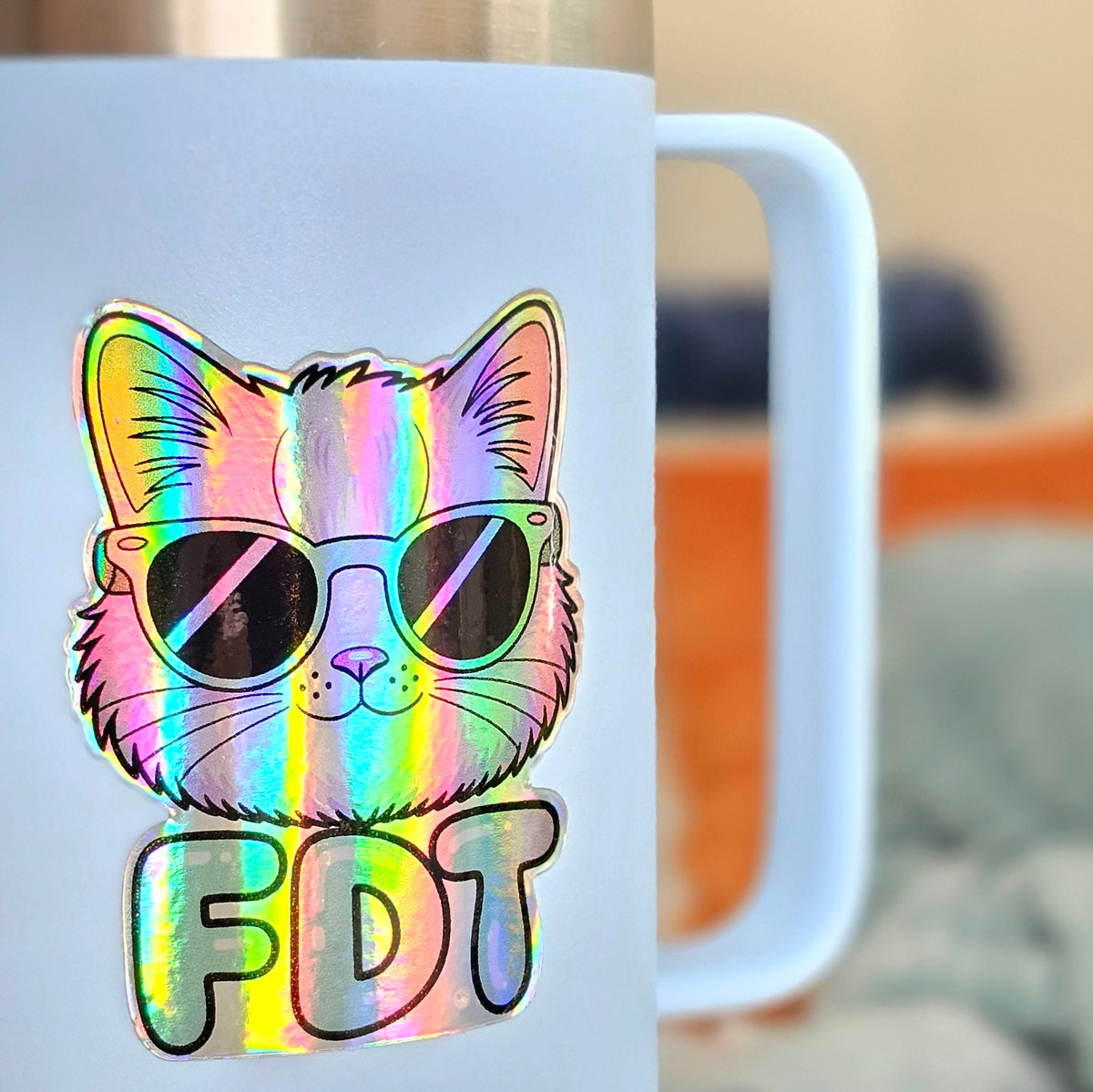 FDT Anti Trump Cat Stickers | Holographic Sticker Set of 4 | Cat Lover Gift
