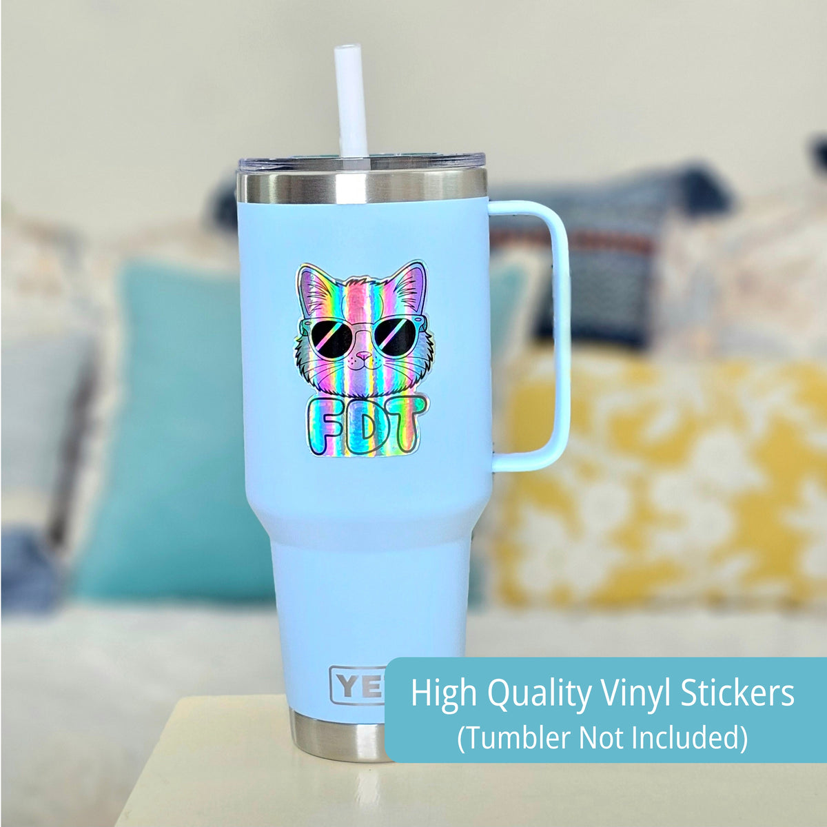 FDT Anti Trump Cat Stickers | Holographic Sticker Set of 4 | Cat Lover Gift