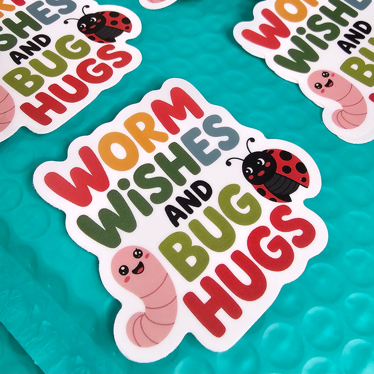 Kawaii Garden Bug Lover Stickers | Ladybug Party Favor Sticker Set of 6  | Stocking Stuffers