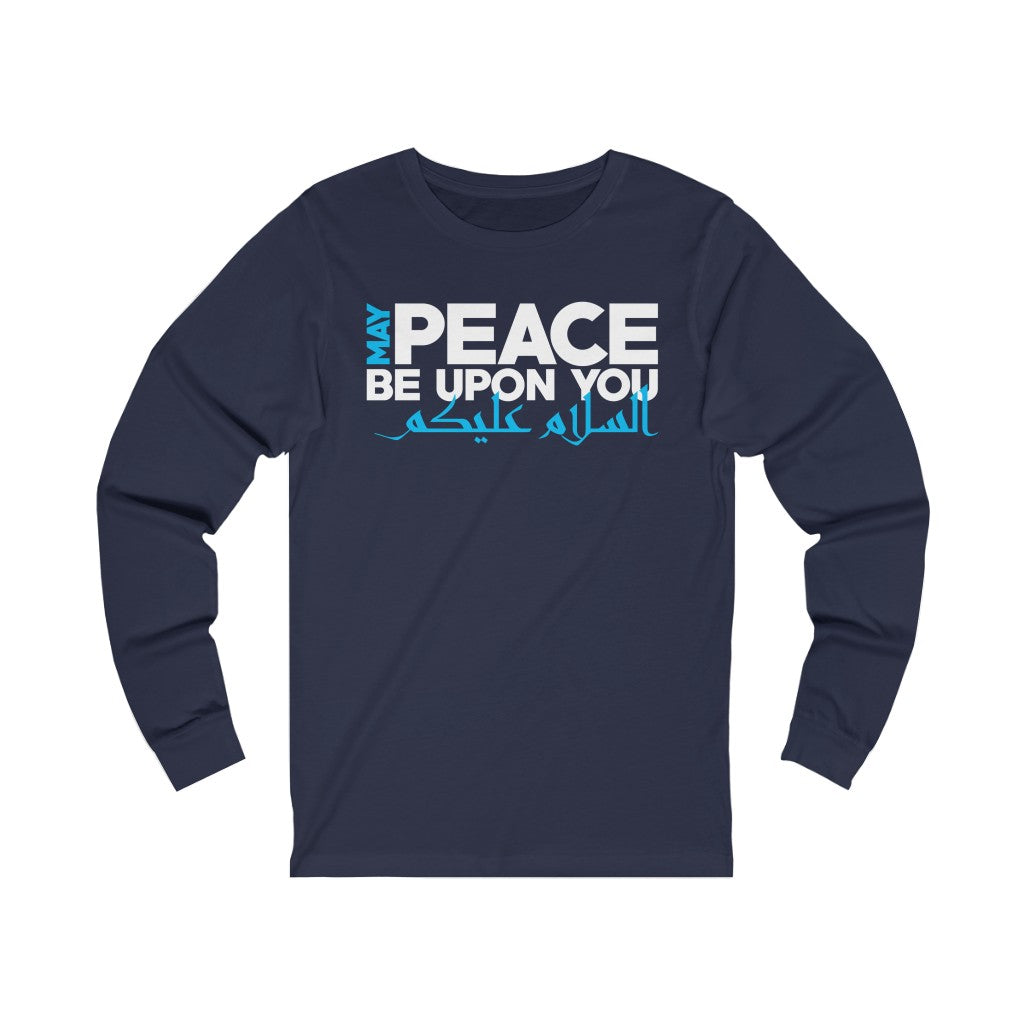 Peace Arabic Calligraphy Shirt | Muslim Gift | Peace Be Upon You Ramadan Gift | Unisex Jersey Long Sleeve Tee