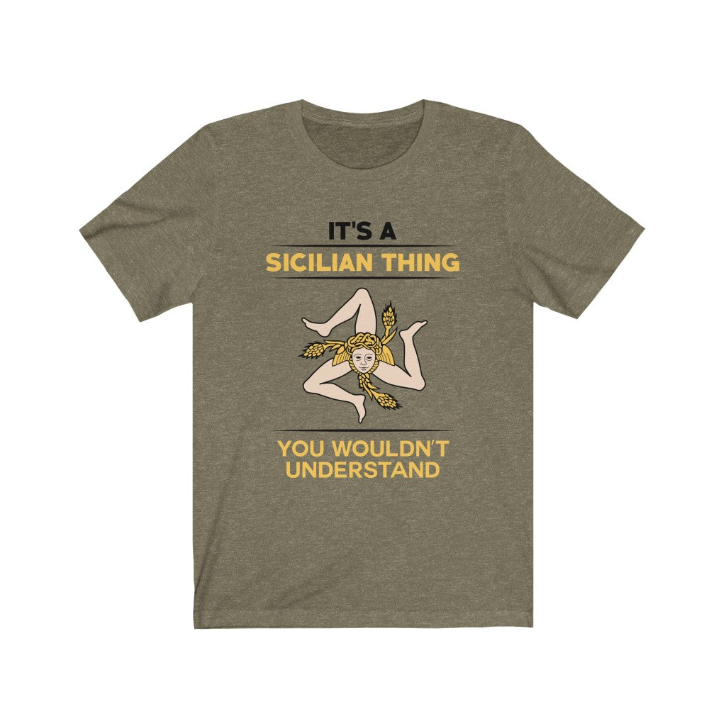 Sicily Italy Coat of Arms Shirt | Sicilian World Travel Gift | Bella Canvas Unisex Jersey T-shirt