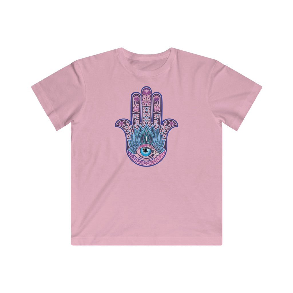 Hand of Fatima Evil Eye Muslim Hamsa Shirt | Protection Amulet Gift | Youth Fine Jersey Tee