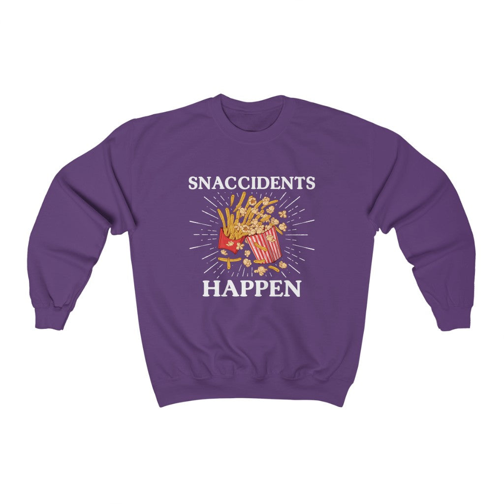 Snaccidents Happen Anti Diet Junk Food Shirt | Funny Game Day Shirt  | Unisex Crewneck Sweatshirt