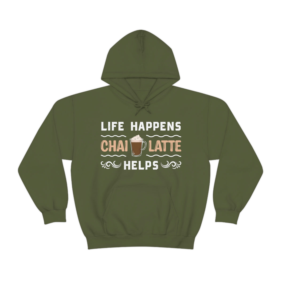 Life Happens Chai Latte Helps Tea Shirt | Starbucks Tea Lover Gift | Unisex Hooded Sweatshirt