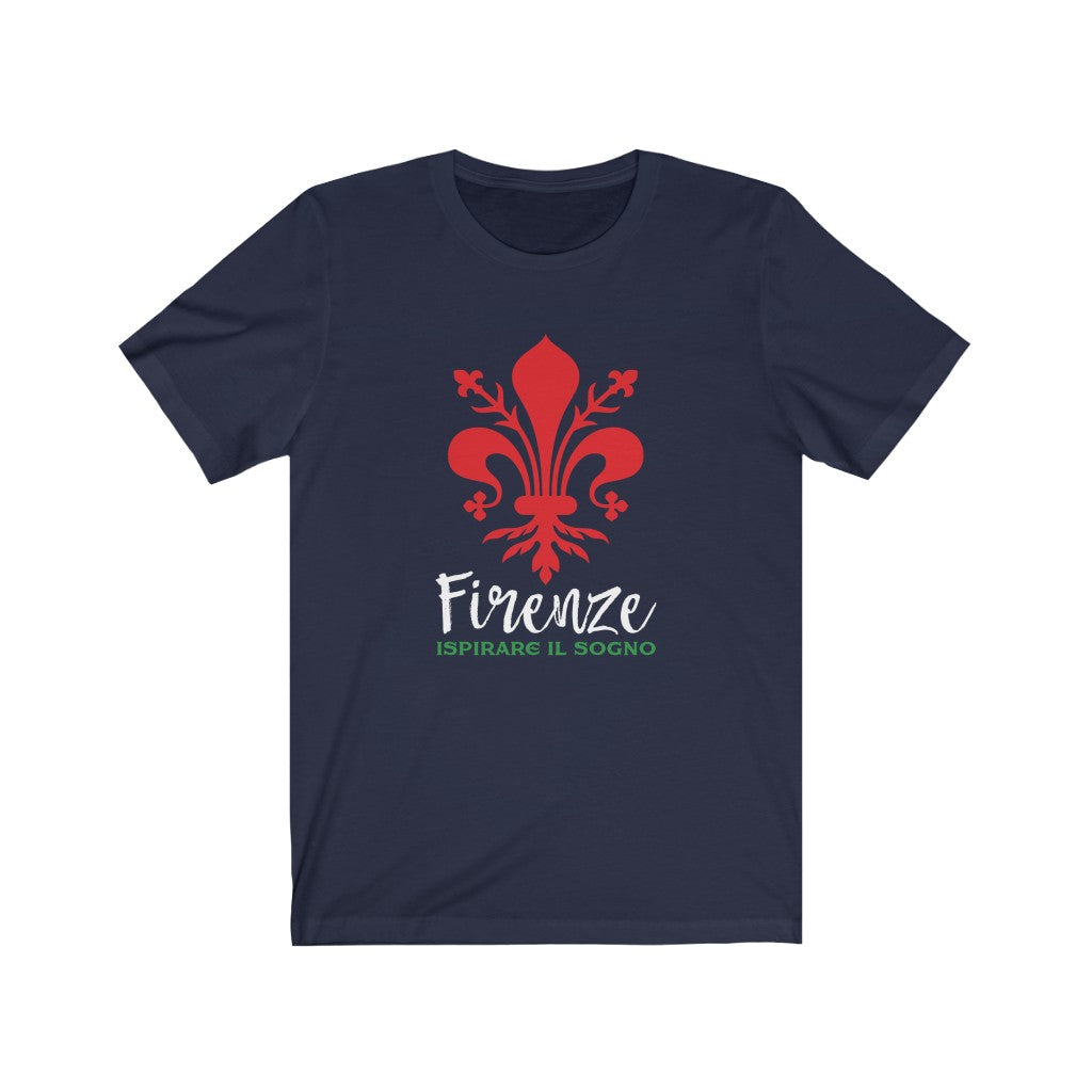 Florence Italy Fleur de Lis Shirt | Firenze Italia Italian Gift | Bella Canvas Unisex Jersey T-shirt