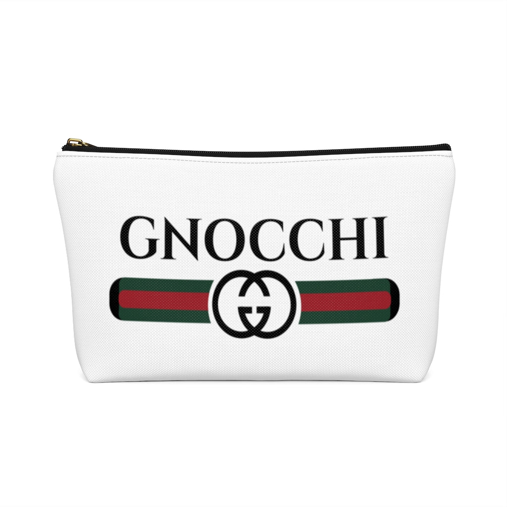Gnocchi Pasta Designer Style Funny Makeup Cosmetic Bag | Italy World Travel Gifts | Accessory Pouch with T-Bottom