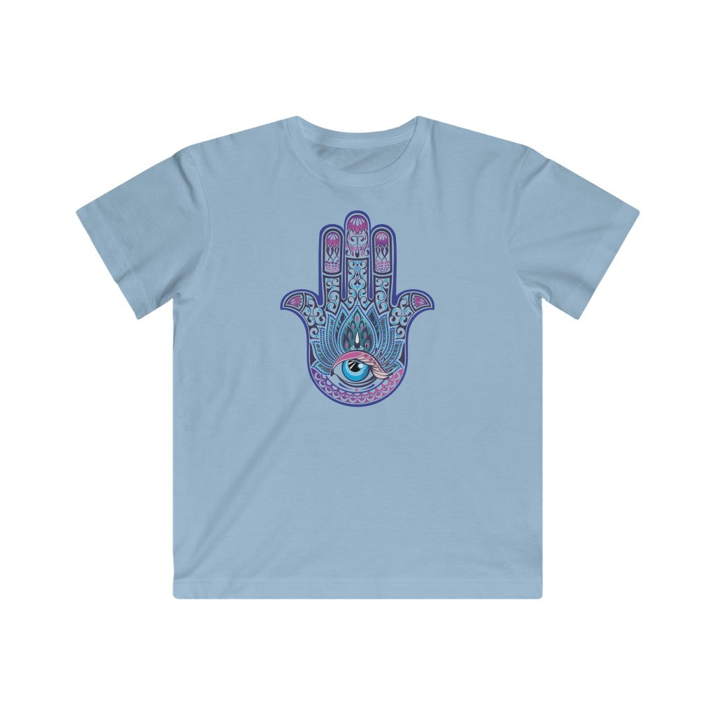 Hand of Fatima Evil Eye Muslim Hamsa Shirt | Protection Amulet Gift | Youth Fine Jersey Tee
