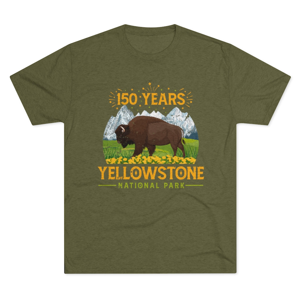 Yellowstone National Park Camping Shirt |Yellowstone 150th Anniversary Gift | Men's  Tri-blend T-shirt