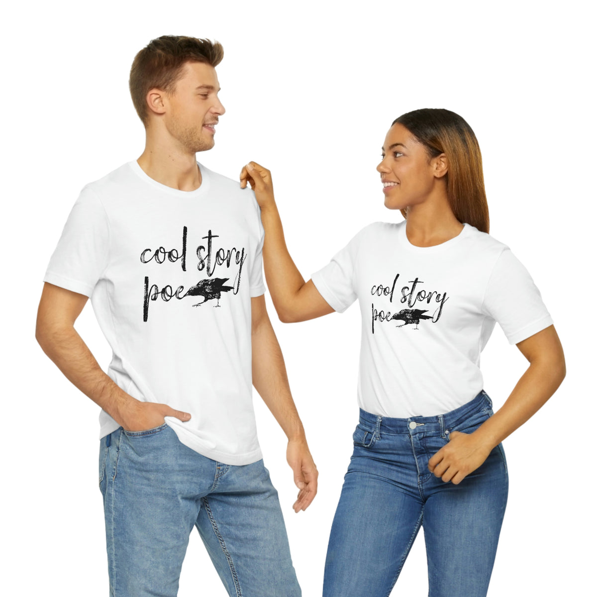 Cool Story Edgar Allan Poe Book Worm Shirt | Raven Book Lover Shirt | Unisex Jersey T-shirt