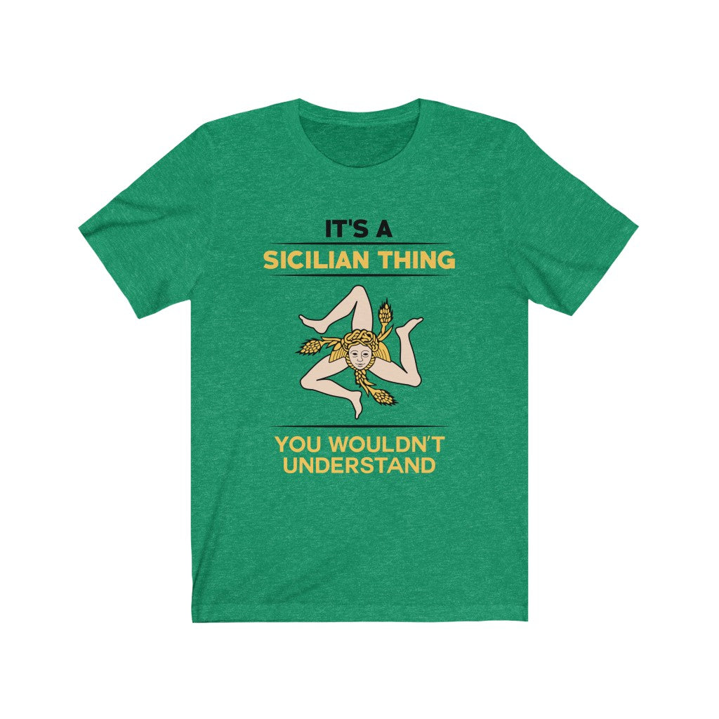 Sicily Italy Coat of Arms Shirt | Sicilian World Travel Gift | Bella Canvas Unisex Jersey T-shirt