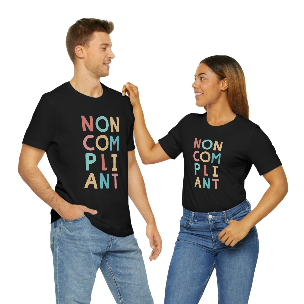 Noncompliant Protest Shirt | Co-worker Gift For Her | Minimalist Shirt | Quirky Gifts | Unisex Jersey T-shirt