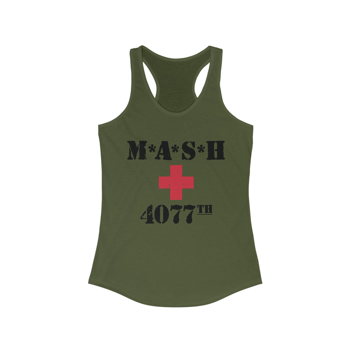 MASH 4077th Division TV Show Retro Shirt | Korean War Vintage T-shirt | Women's Slim-fit Racerback Tank Top