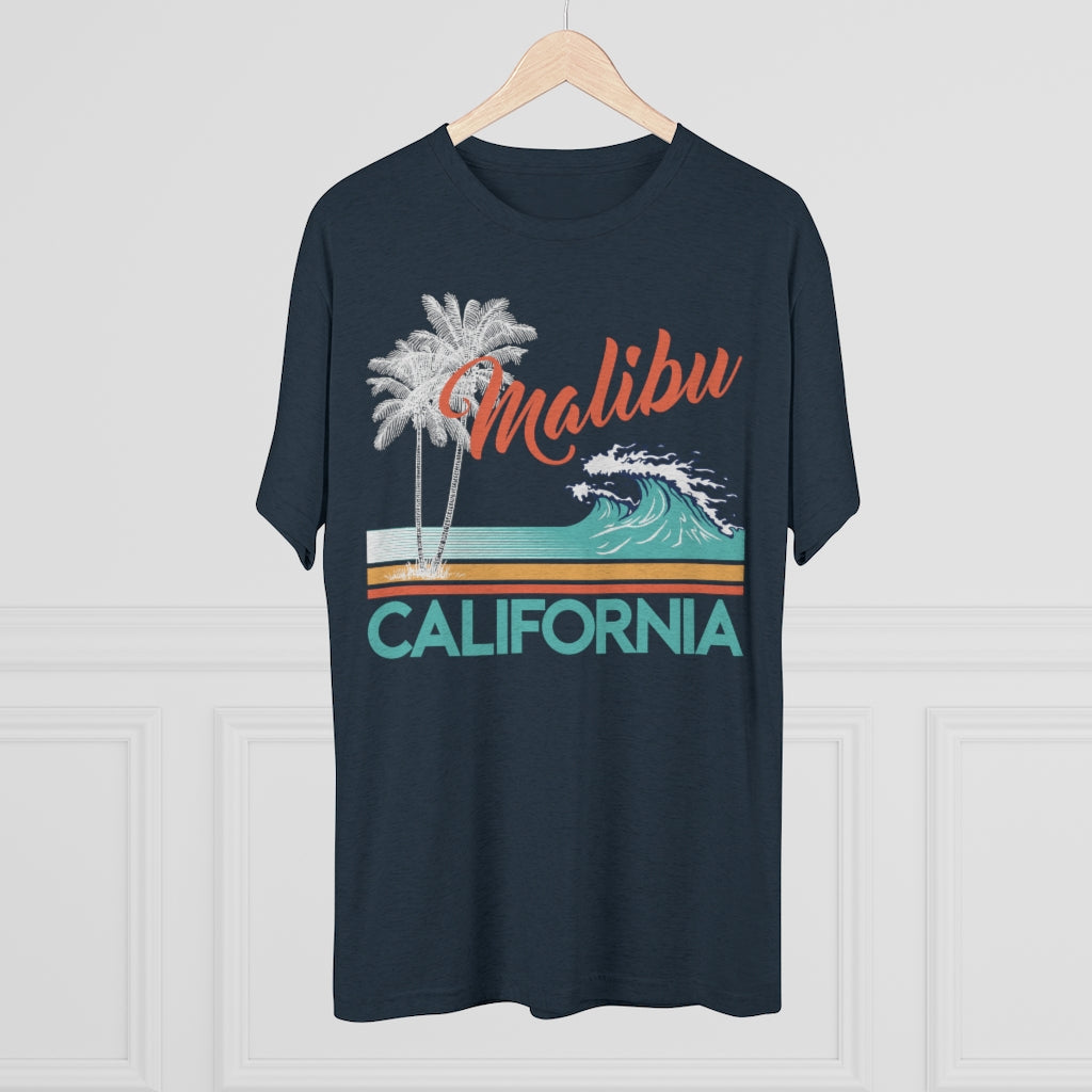 Malibu Beach Bum Vintage California Shirt | California Surfing Gift | Men's Tri-blend T-shirt