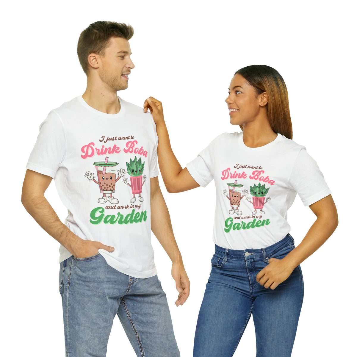 Bubble Tea Shirt | Boba Tea Retro Shirt | Plant Mom Shirt | Garden Gift | Unisex Jersey T-shirt