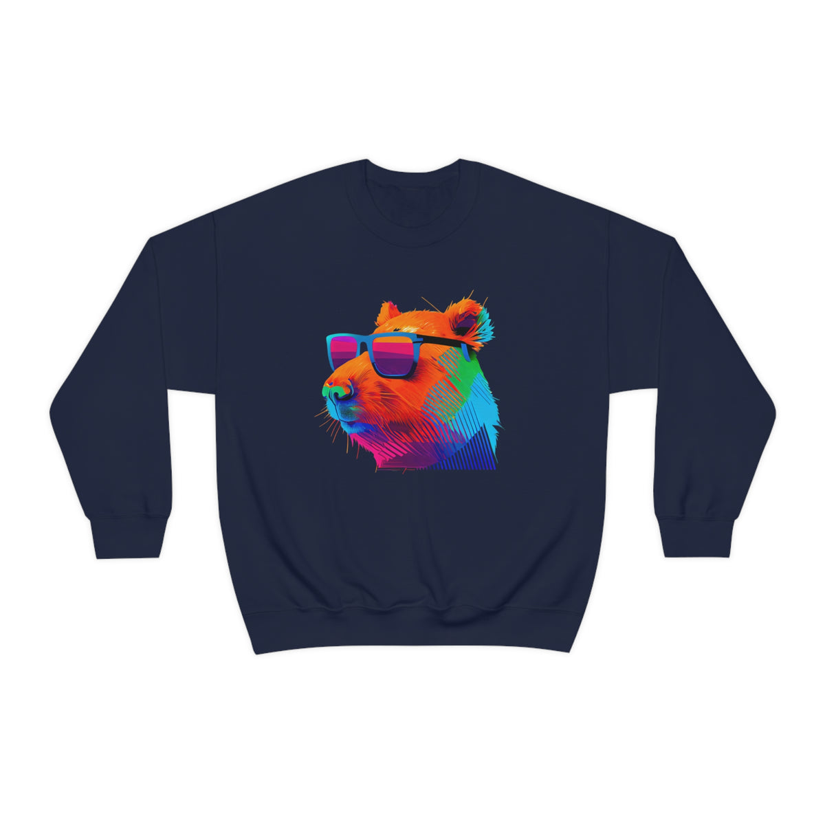 Cool Sunglasses Capybara Shirt | Capybara Lover Gift | Capybara Art Sweatshirt | Retro Capybara Shirt| Unisex Crewneck Sweatshirt