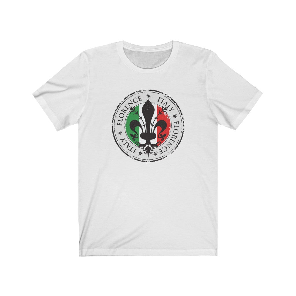 Florence Italy Fleur de Lis Shirt | Italian Flag Italy Travel Shirt | Unisex Jersey T-shirt