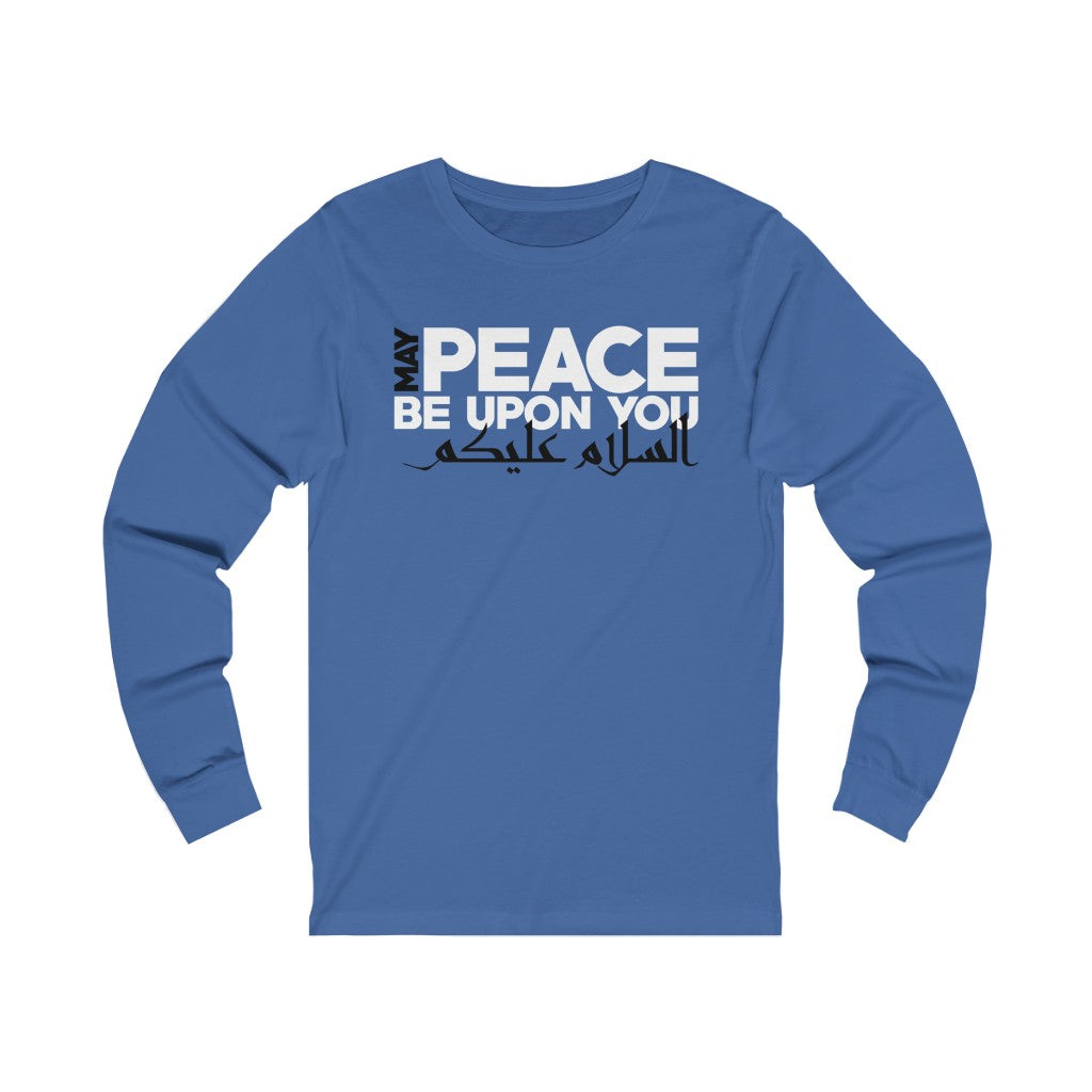 Peace Arabic Calligraphy Shirt | Muslim Gift | Peace Be Upon You Ramadan Gift | Unisex Jersey Long Sleeve Tee