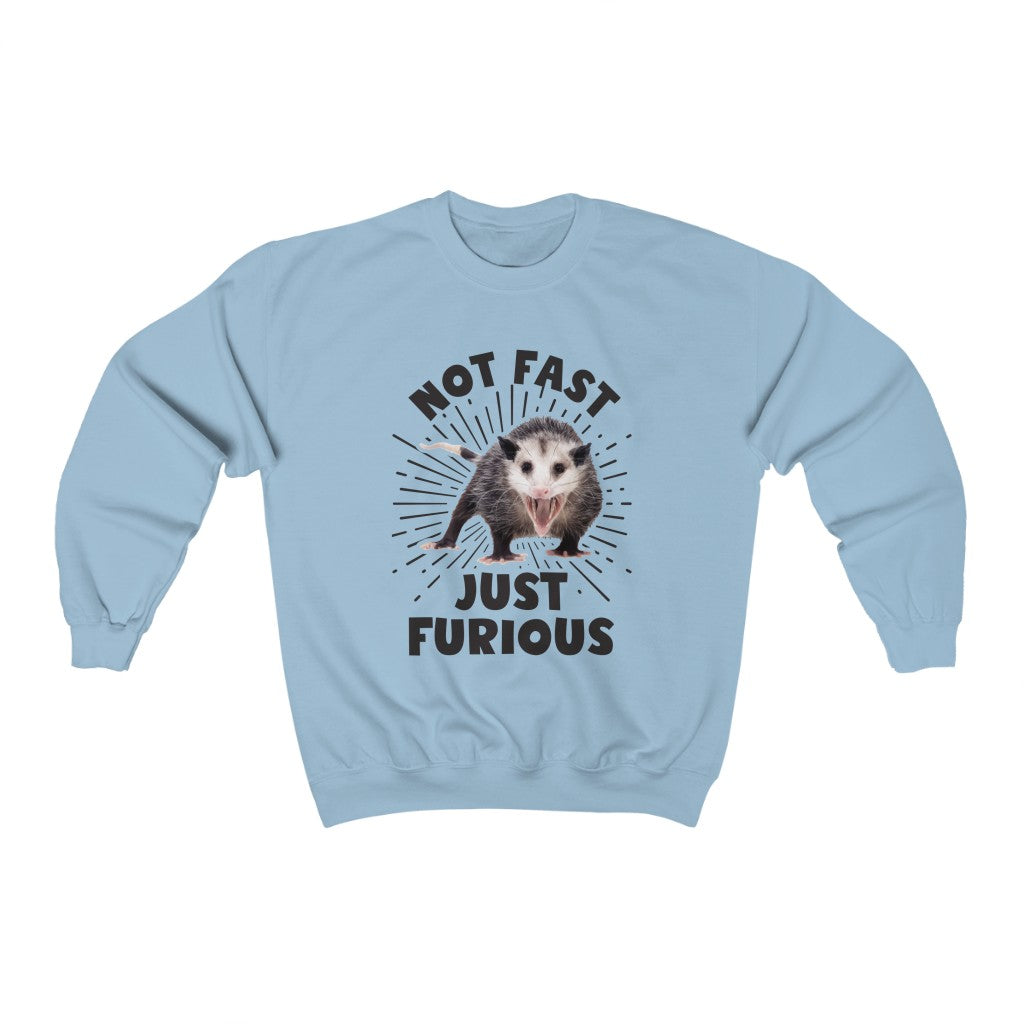 Not Fast and Furious Funny Possum Shirt | Funny Nature Lover Gift | Unisex Crewneck Sweatshirt