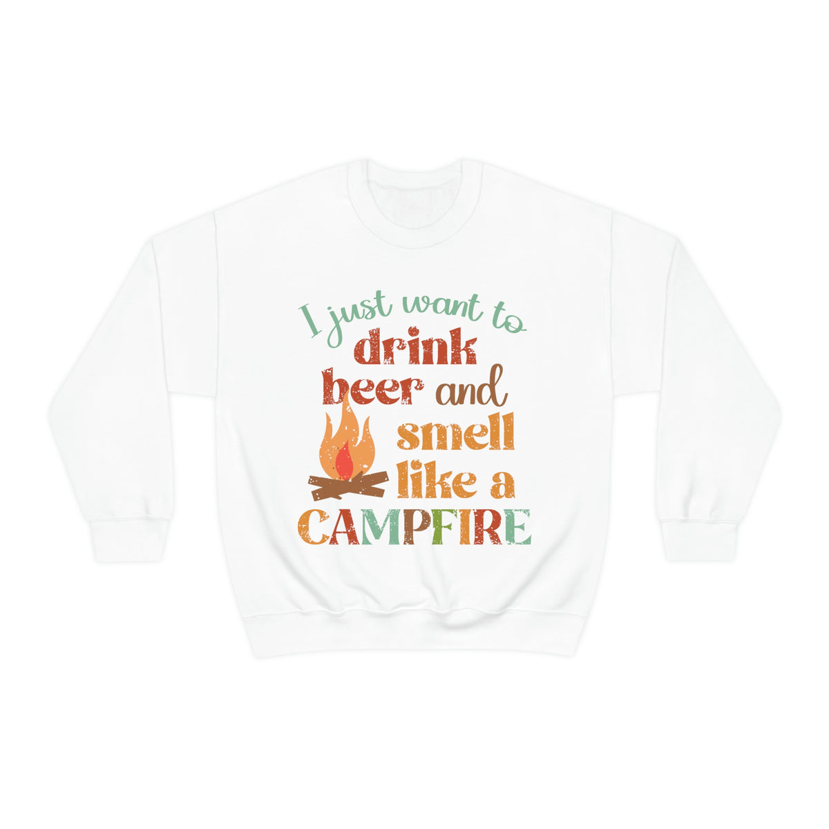 Smell Like a Campfire Beer Shirt | Camping Shirt | Camping Gifts | Unisex Crewneck Sweatshirt