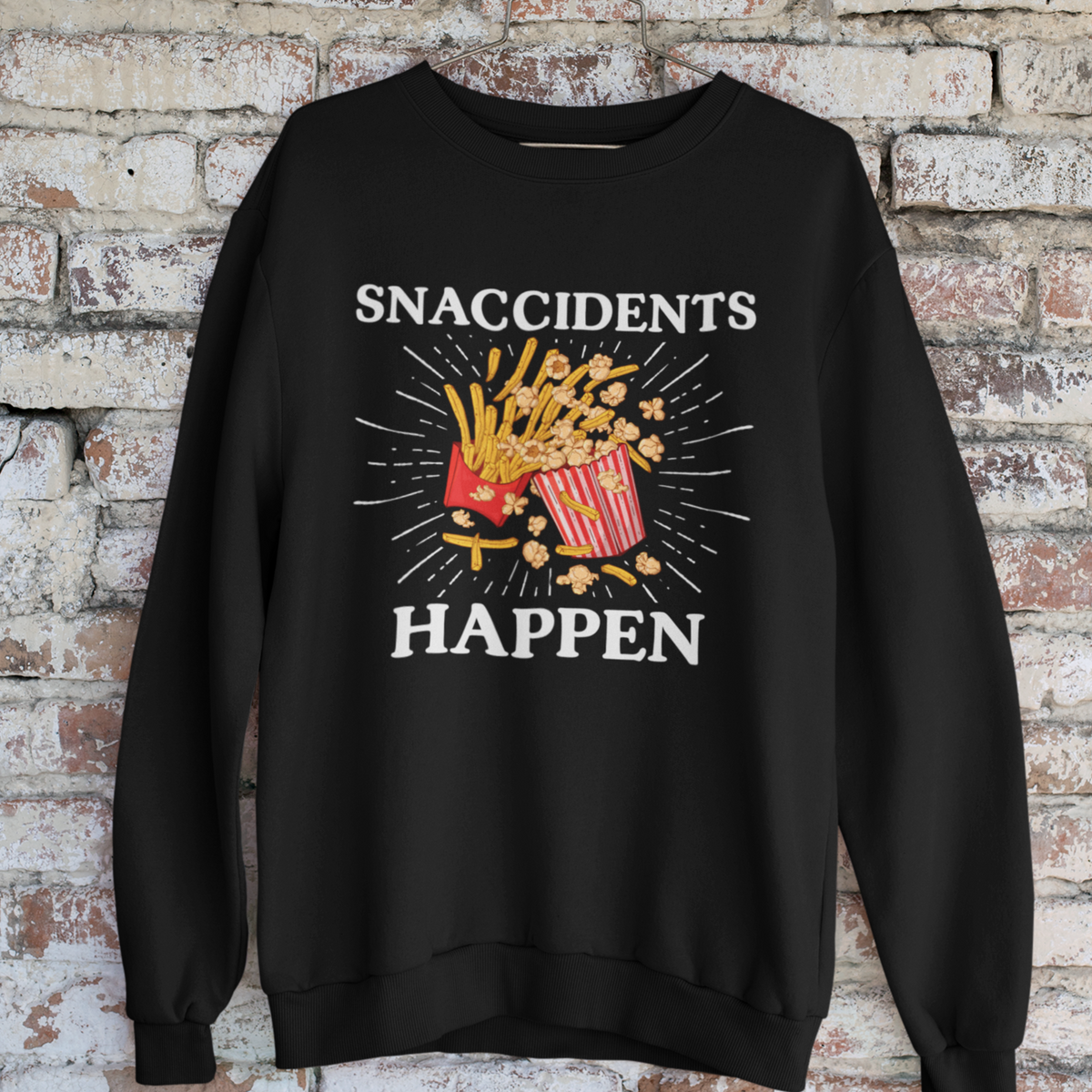 Snaccidents Happen Anti Diet Junk Food Shirt | Funny Game Day Shirt  | Unisex Crewneck Sweatshirt