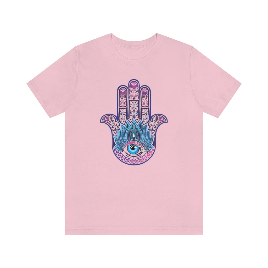 Hand of Fatima Evil Eye Muslim Hamsa Shirt | Protection Amulet Gift | Unisex Jersey T-shirt