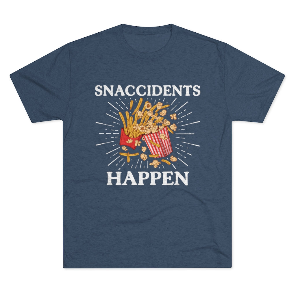 Snaccidents Happen Anti Diet Junk Food Shirt | Funny Game Day Shirt | Men's  Tri-blend T-shirt