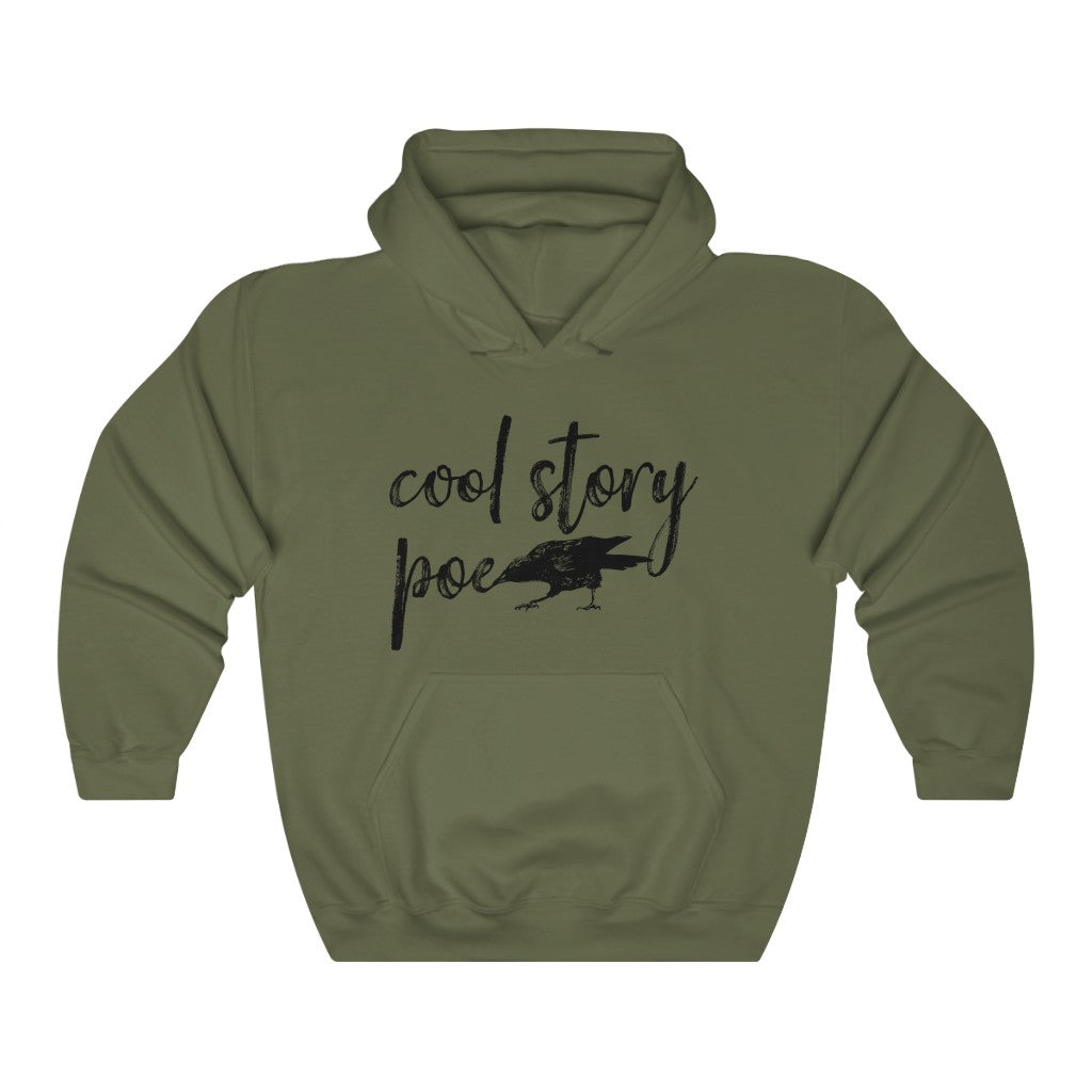 Cool Story Edgar Allan Poe Book Worm Shirt | Raven Book Lover | Unisex Hooded Sweatshirt
