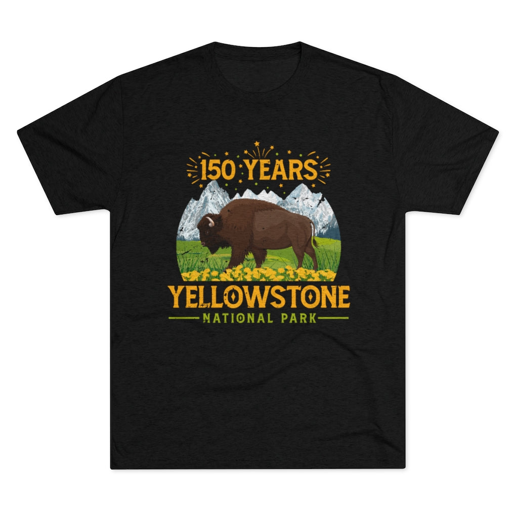 Yellowstone National Park Camping Shirt |Yellowstone 150th Anniversary Gift | Men's  Tri-blend T-shirt