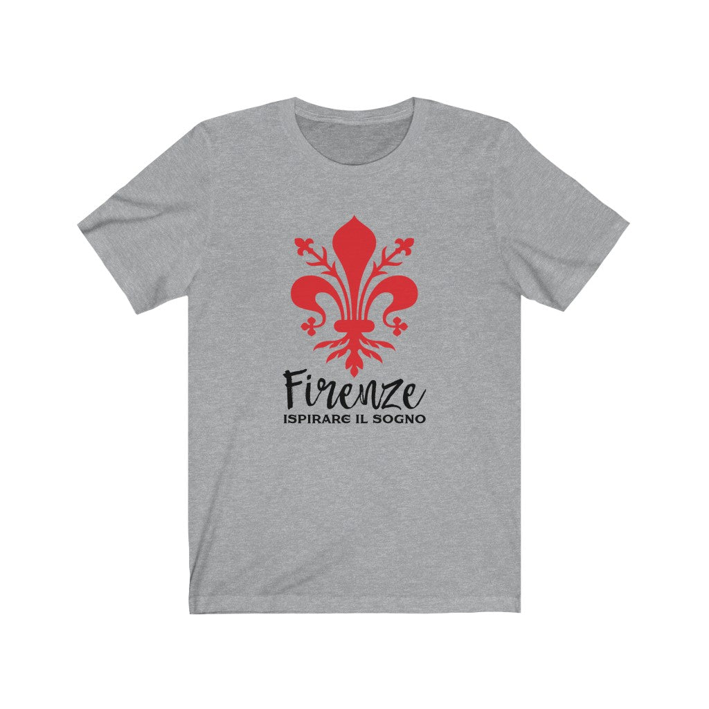 Florence Italy Fleur de Lis Shirt | Firenze Italia Italian Gift | Bella Canvas Unisex Jersey T-shirt