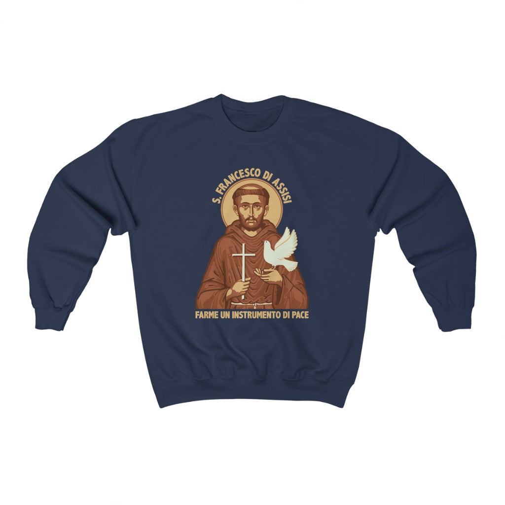Saint Francis Catholic Peace Prayer Shirt | St Francis Italian Gift | Unisex Crewneck Sweatshirt