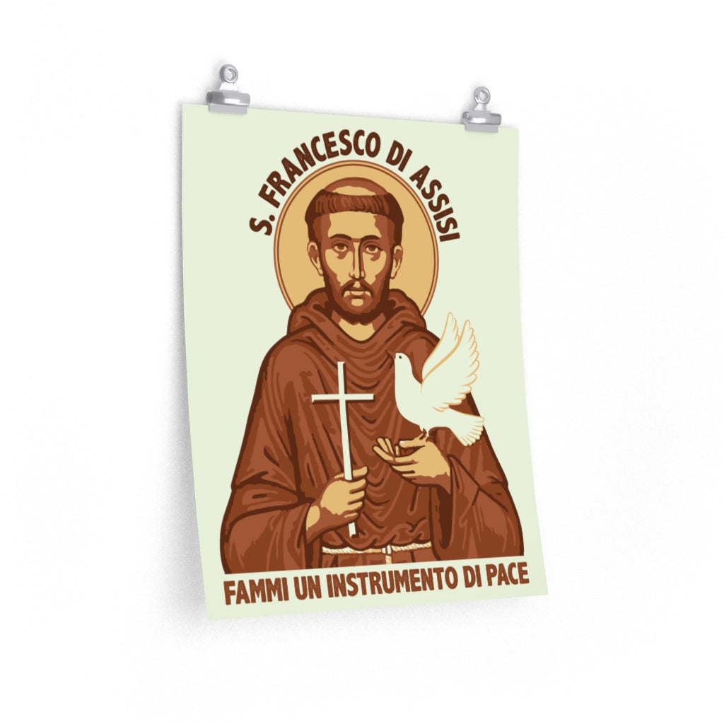 St Francis of Assisi Prayer Wall Art Print | Saint Francis Catholic Gift | Premium Matte Vertical Posters