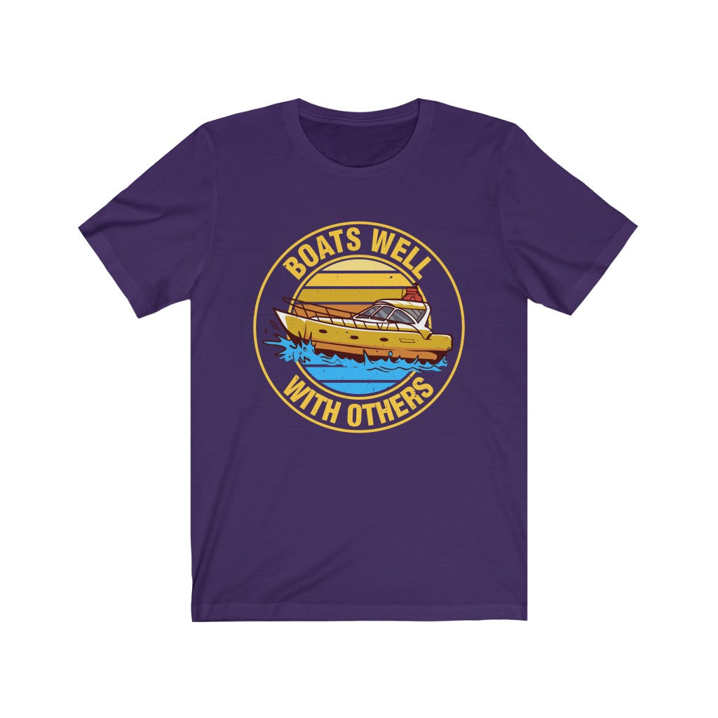 Boats Well With Others Funny Boating Shirt | Bella Canvas Unisex Jersey T-shirt