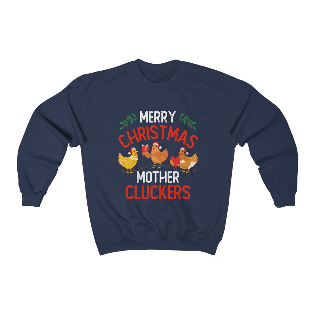 Funny Merry Christmas Chicken Shirt | Chicken Farmer Gift | Unisex Crewneck Sweatshirt