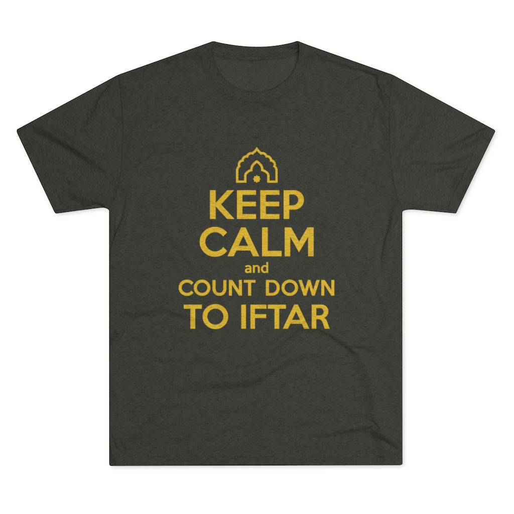 Keep Calm Iftar Muslim Gift Ramadan Shirt | Countdown to Iftar Gift | Men's  Tri-blend T-shirt