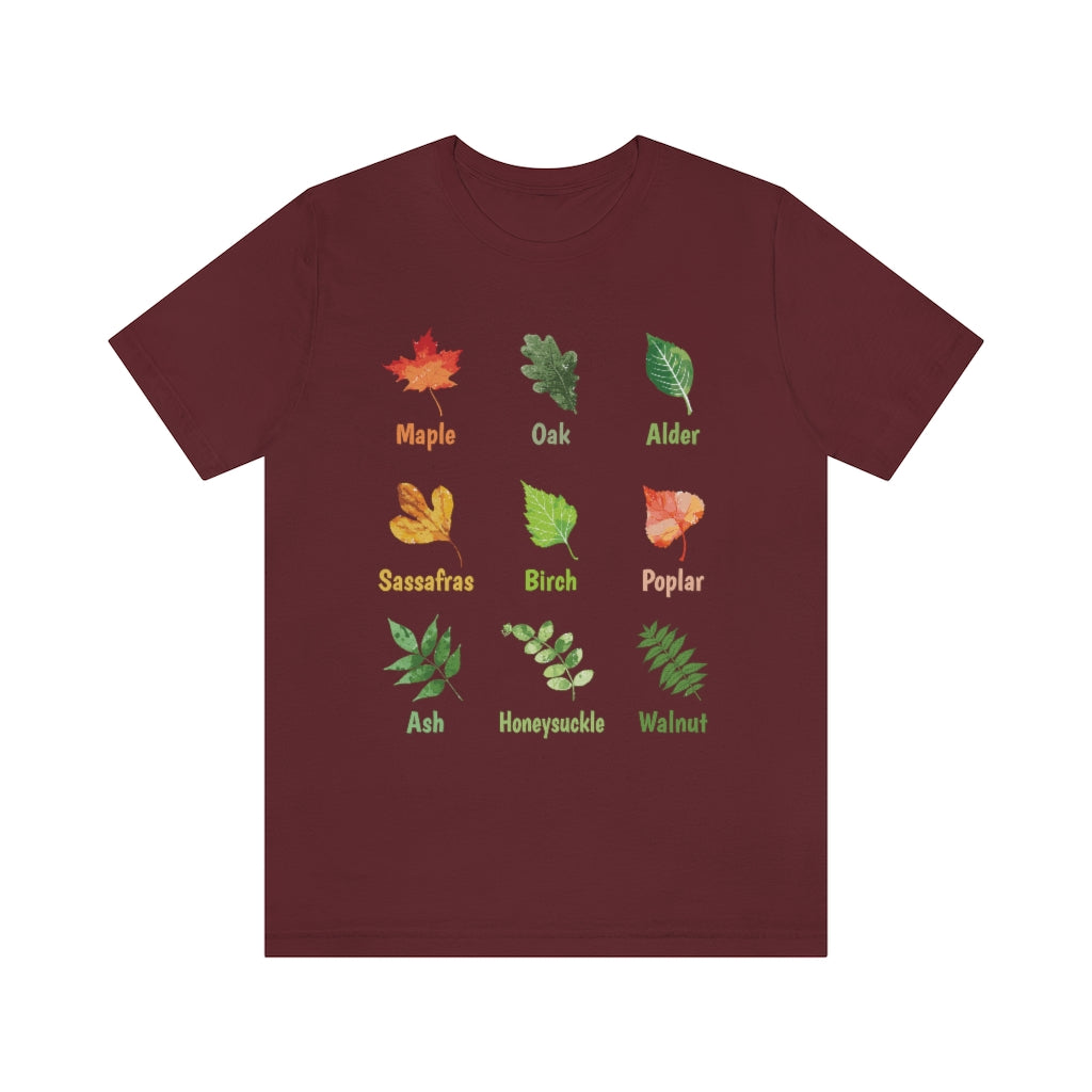 Oak Leaf Fall Leaves T-shirt | Autumn Garden Teacher Gifts | Unisex Jersey T-shirt