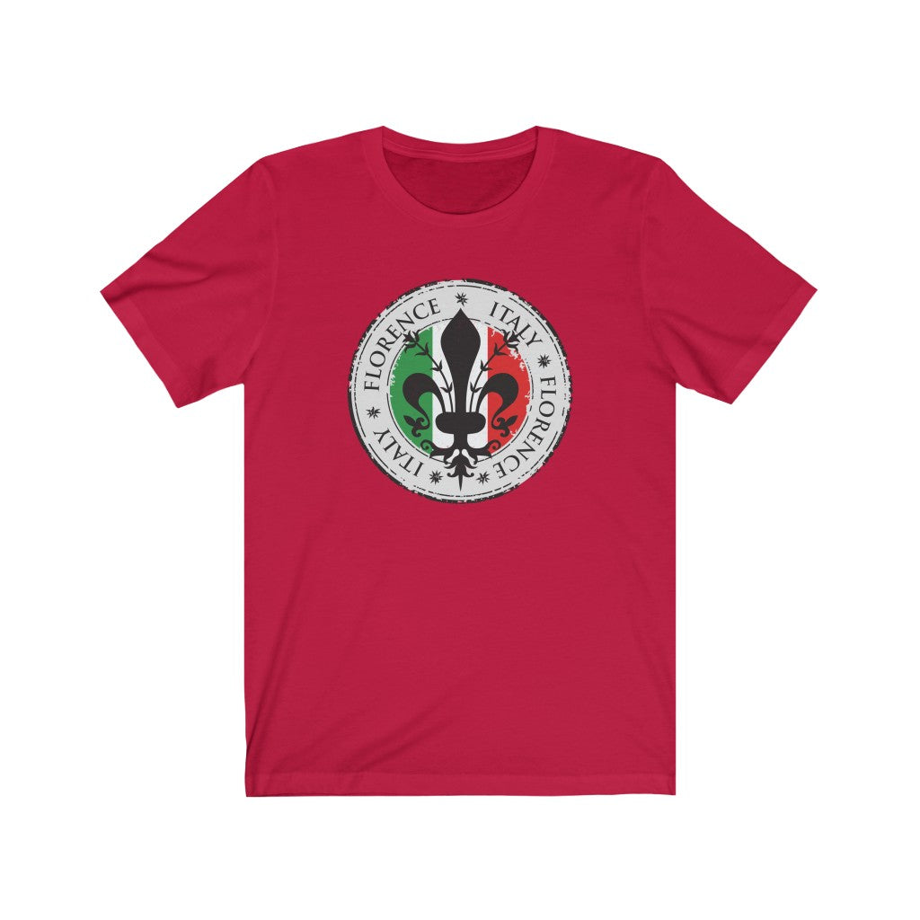 Florence Italy Fleur de Lis Shirt | Italian Flag Italy Travel Shirt | Unisex Jersey T-shirt