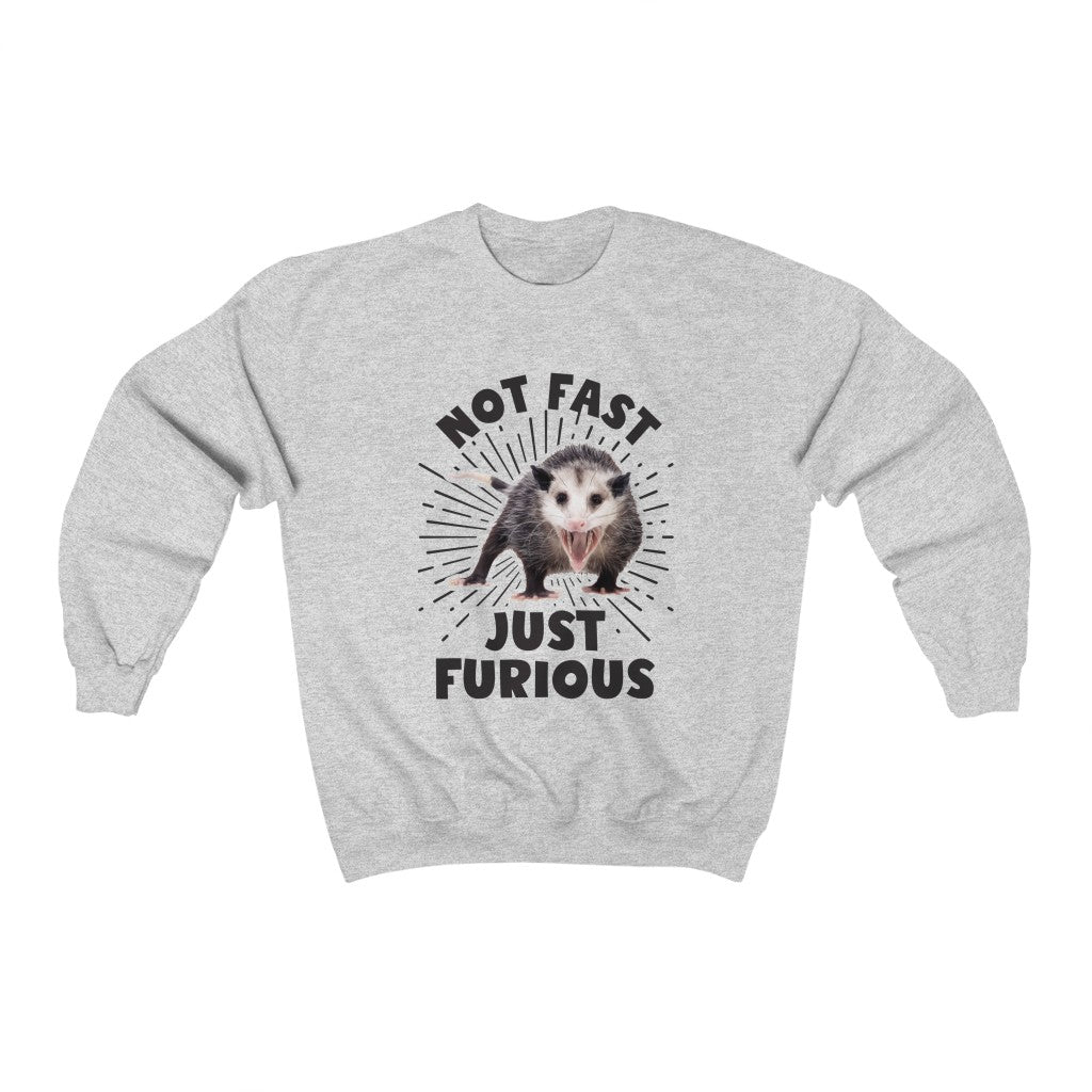 Not Fast and Furious Funny Possum Shirt | Funny Nature Lover Gift | Unisex Crewneck Sweatshirt
