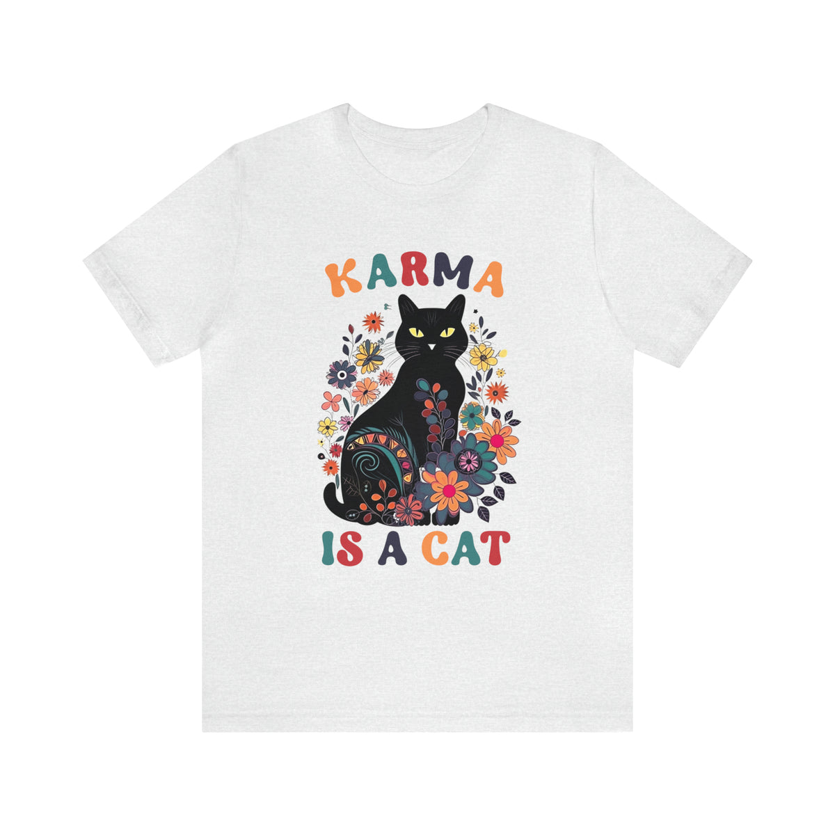Karma Is a Cat Shirt | Funny Cat Shirt | Karma Shirt | Mystical Shirt | Black Cat Lover Gift | Unisex Jersey T-shirt