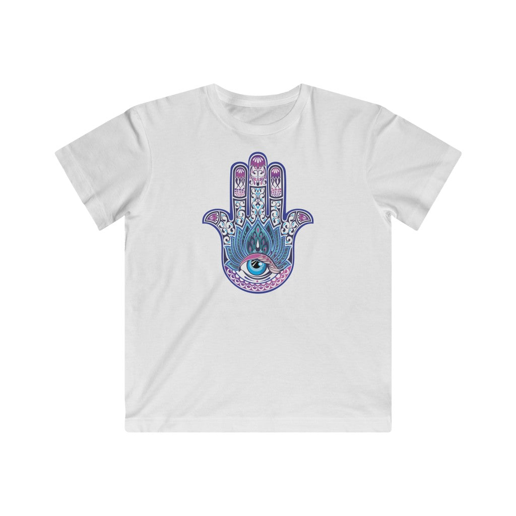 Hand of Fatima Evil Eye Muslim Hamsa Shirt | Protection Amulet Gift | Youth Fine Jersey Tee