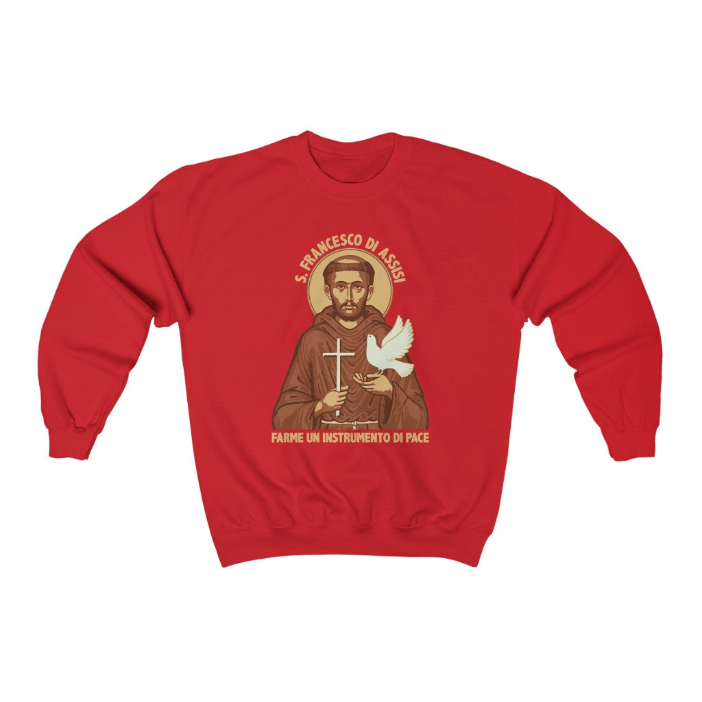 Saint Francis Catholic Peace Prayer Shirt | St Francis Italian Gift | Unisex Crewneck Sweatshirt