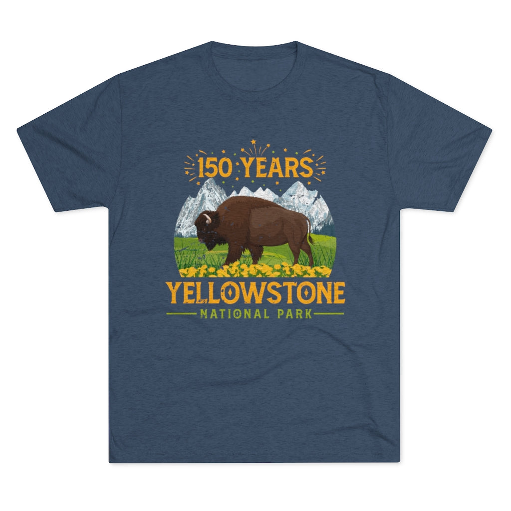Yellowstone National Park Camping Shirt |Yellowstone 150th Anniversary Gift | Men's  Tri-blend T-shirt