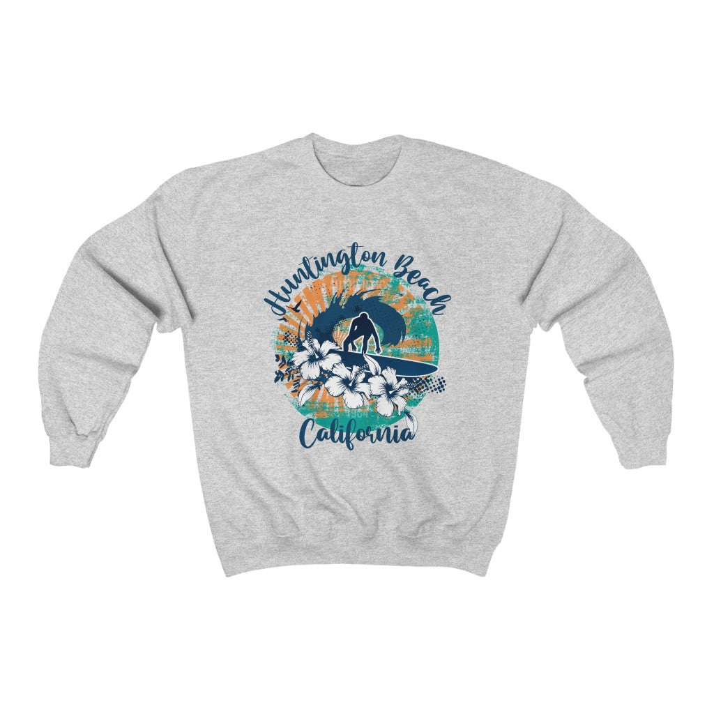 Huntington Beach Beach Bum Surfer Shirt | Beach Gift | Unisex Crewneck Sweatshirt