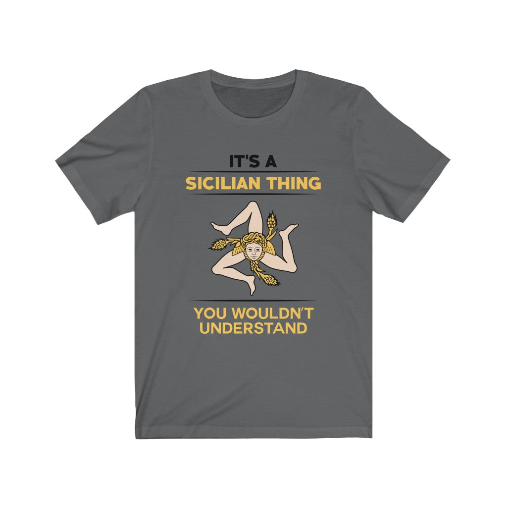 Sicily Italy Coat of Arms Shirt | Sicilian World Travel Gift | Bella Canvas Unisex Jersey T-shirt