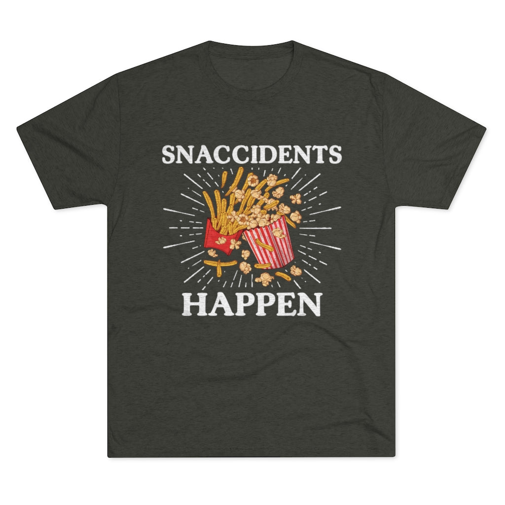 Snaccidents Happen Anti Diet Junk Food Shirt | Funny Game Day Shirt | Men's  Tri-blend T-shirt