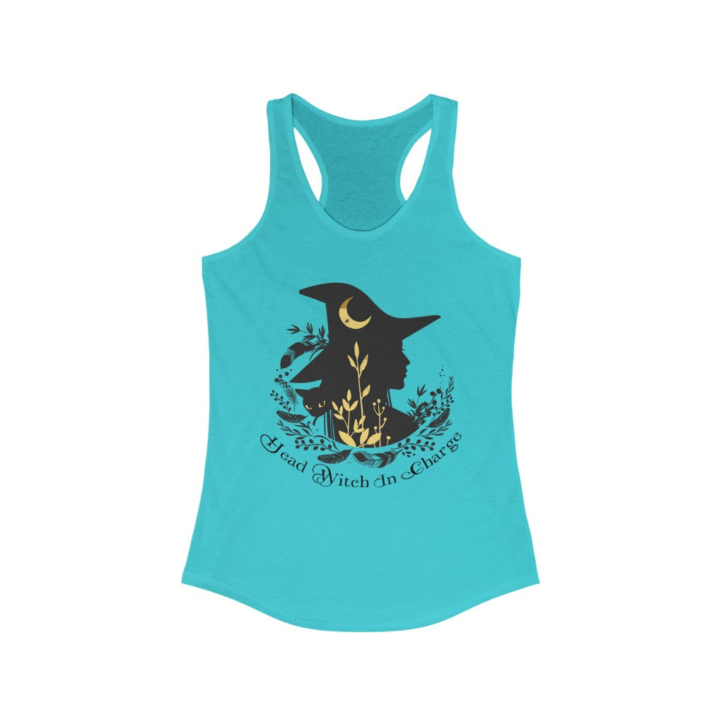 Head Witch In Charge Halloween Witch Shirt | Halloween Gift | Women's Slim-fit Racerback Tank Top
